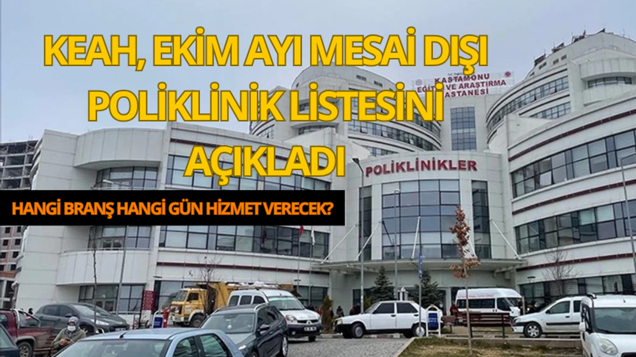 Kastamonu’da mesai sonrası muayene takvimi açıklandı