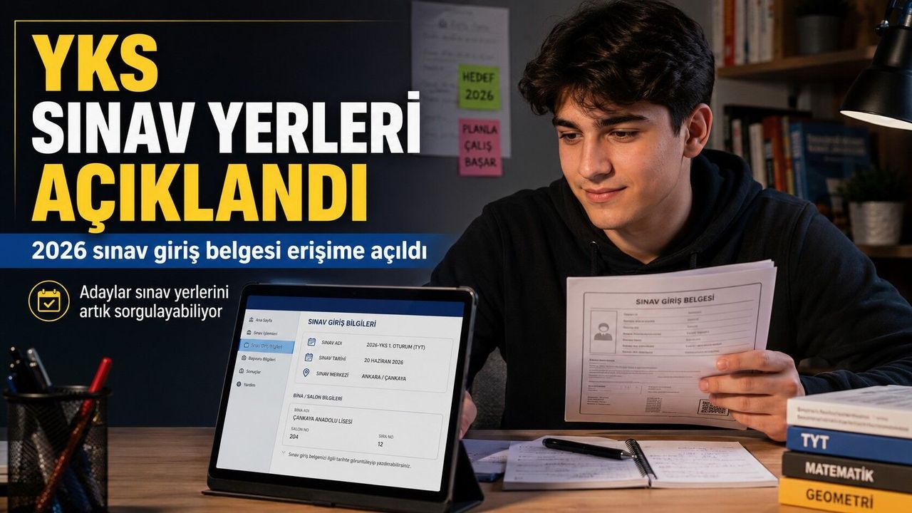 YKS sınav yerleri açıklandı! 2026 YKS sınav giriş belgesi er