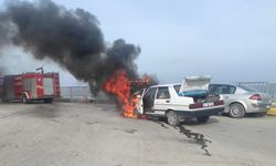 Kastamonu’da otomobil alev alev yandı!