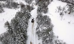 Kastamonu'da ilkbaharda karla mücadele: 50 santimetreyi geçti...