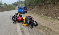 Kastamonu'da Rusya uyruklu motosiklet sürücüsü kaza yaptı