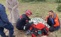 Çorum'da engebeli arazide düşerek yaralanan kadın ambulans helikopterle kurtarıldı