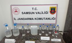 Samsun'da depoda sahte alkol üreten şüpheli yakalandı