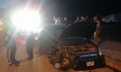 İnebolu'da emniyet önünde trafik kazası