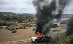 Kastamonu'da resmi plakalı pikap alev topuna döndü