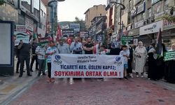 Karabük'te İsrail'in Filistin'e yönelik saldırıları protesto edildi