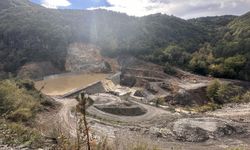 Kastamonu'da selin yuttuğu gölet inşaatı havadan görüntülendi