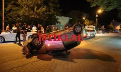 Cide sahilinde korkunç kaza: Otomobil takla attı