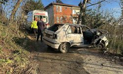 Otomobil fındık tarlasına yuvarlandı: 2 yaralı