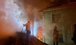 Azdavay'da geceyi alevler aydınlattı, odunluk küle döndü