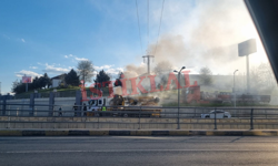 Kastamonu'da hareketli saatler: Vinç alev aldı!