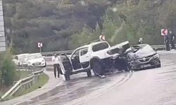 Başkan Uzuner’in kaza yaptığı yerden ilk görüntüler