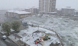 Nisan ayında lapa lapa kar yağdı