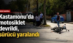 Kastamonu’da motosiklet devrildi, sürücü yaralandı