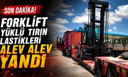 Kastamonu D-100'de tırın tekerleri alev aldı