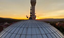 Kastamonu'da leyleklerin büyüleyen gün batımı anları