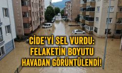Cide'yi sel vurdu: Felaketin boyutu havadan görüntülendi!