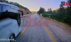 Kastamonu-Araç yolunda tehlikeli anlar anbean kaydedildi