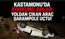 Kastamonu'da korkunç anlar: Yoldan çıkan araç şarampole uçtu!