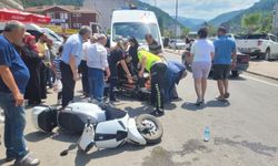 Motosikletin çarptığı kadın yaralandı