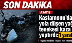 Kastamonu'da yola düşen yağ tenekesi kaza yaptırdı: 1 yaralı