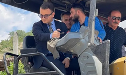 Tosya'da Kaymakam Konak asfalt makinesinin başına geçti