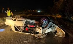 Kastamonu plakalı otomobil Karabük’te takla attı!