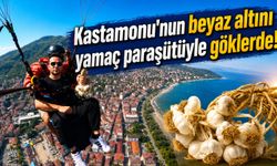 Kastamonu'nun beyaz altını yamaç paraşütüyle göklerde!