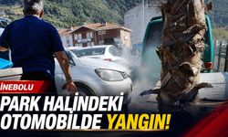 Kastamonu'da park halindeki otomobilde yangın!