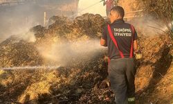 Taşköprü’de samanlık bir anda tutuştu!