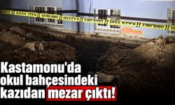 Kastamonu'da okul bahçesindeki kazıdan mezar çıktı!