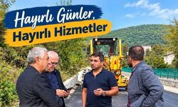 Cide'de hastane yolunda asfalt çalışması başladı