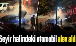 Kastamonu’da kavşakta seyir halindeki otomobil alev aldı