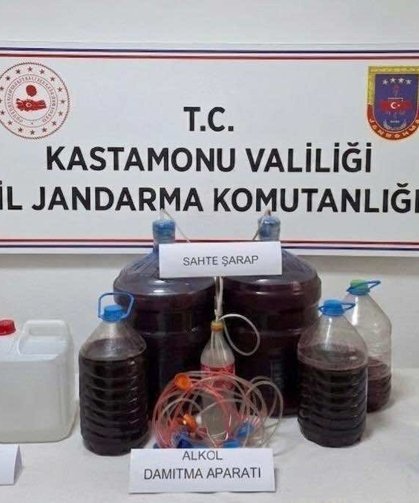 50 litre sahte içki ele geçirildi!