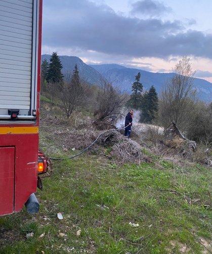Şenpazar’daki yangına Cide’den hızlı müdahale