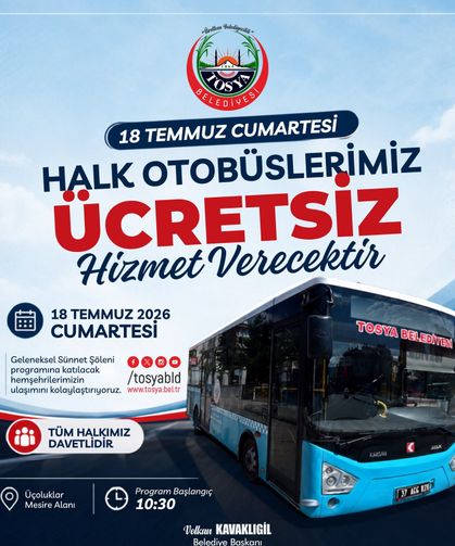 Halk otobüsleri ücretsiz olacak
