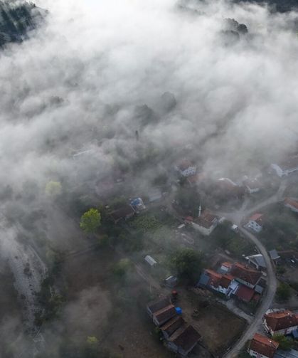 Kastamonu'da sis bulutları kartpostallık görüntüler oluşturdu