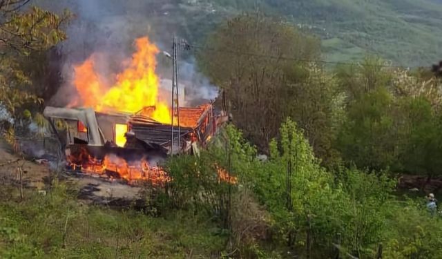 Kastamonu Bozkurt'ta ev yangını! Alevlere yenildi