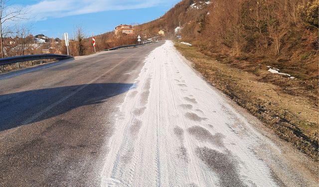 Kastamonu'da yola dökülen gübre köylüyü tedirgin etti