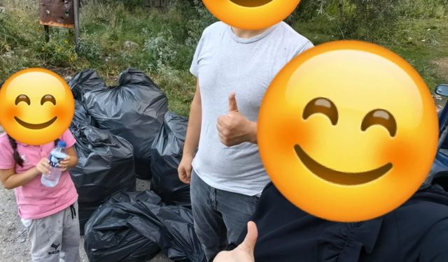 Temiz bir Tosya için kolları sıvayan aile takdir topladı