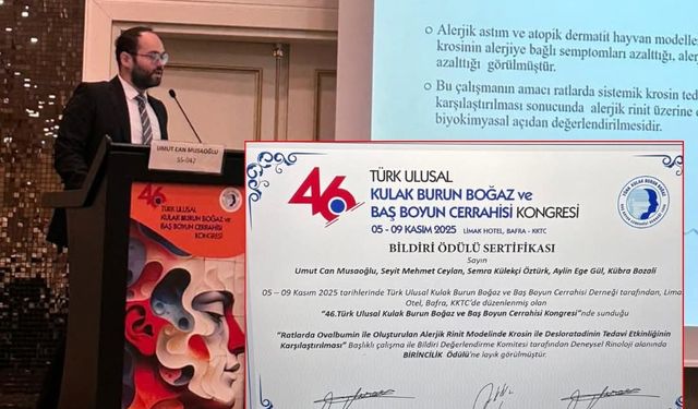 Kastamonulu genç doktora birincilik ödülü