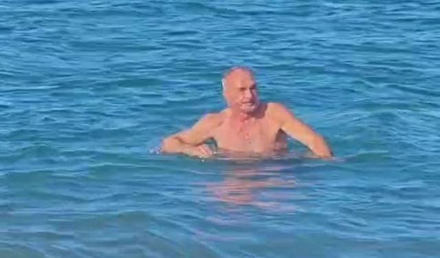 Karadeniz’in serin sularına Cide’den daldı