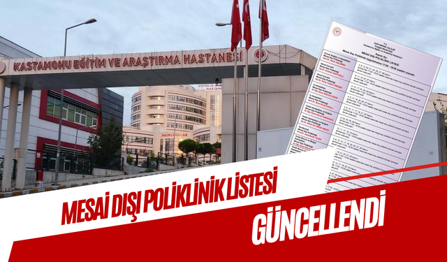 KEAH Kasım ayı mesai dışı poliklinik listesini güncelledi