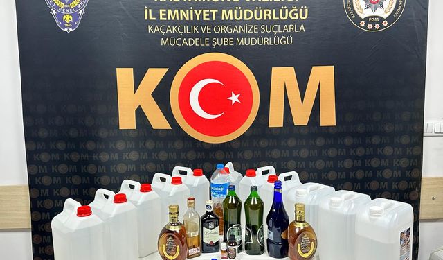 55 litre etil alkol, 8 litre el yapımı içki ele geçirildi