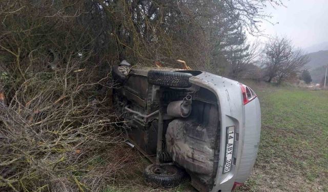 Takla atan otomobil metrelerce sürüklendi