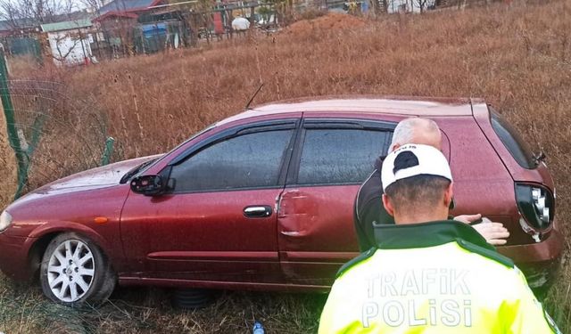 Beşdeğirmenler'de otomobil şarampole savruldu: 1 yaralı