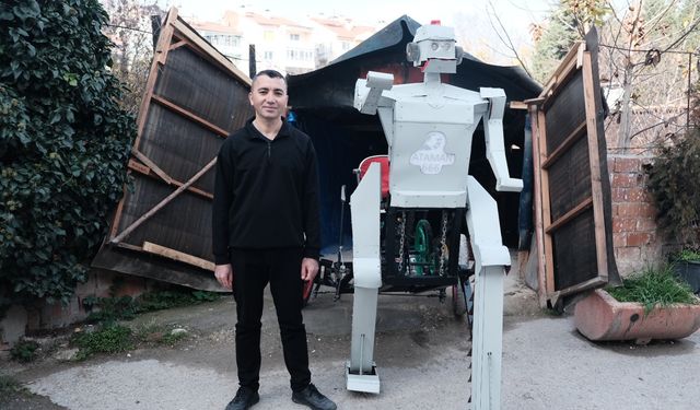 Kastamonulu mucit hurda parçalardan robot yaptı