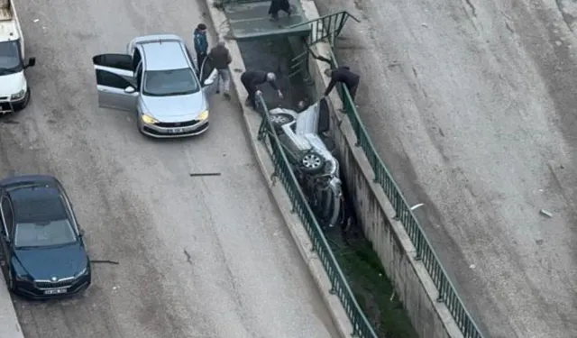 Kastamonu plakalı otomobil Karabük’te kanala uçtu