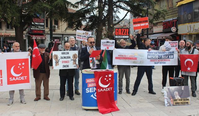 Saadet Partisi’nden Kastamonu’da “Zalimlere Lanet, Mazlumlara Destek” mitingi