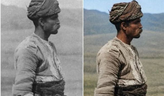 1906 yılında Kastamonu'da çekilen o görüntü renklendirildi